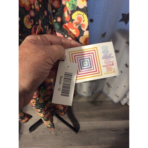 LulaRoe Sariah Girls 12 Open Front Cardigan Sweater Shrug Floral Print - Picture 3 of 5